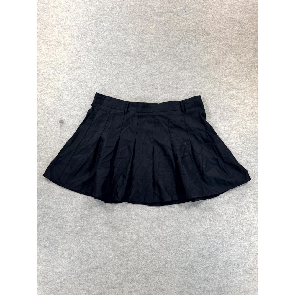 Rue21 A Line Mini Skirt Womens XL Black Pleated Casual Streetwear Back Zip